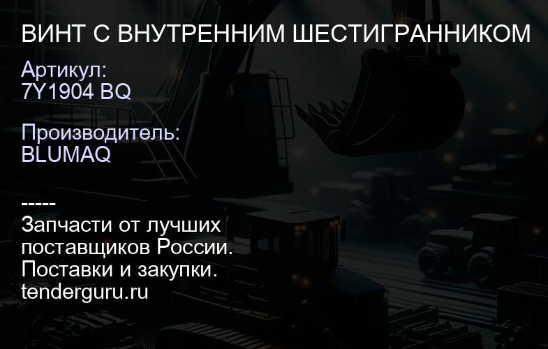 7Y1904 BQ ВИНТ С ВНУТРЕННИМ ШЕСТИГРАННИКОМ | купить запчасти